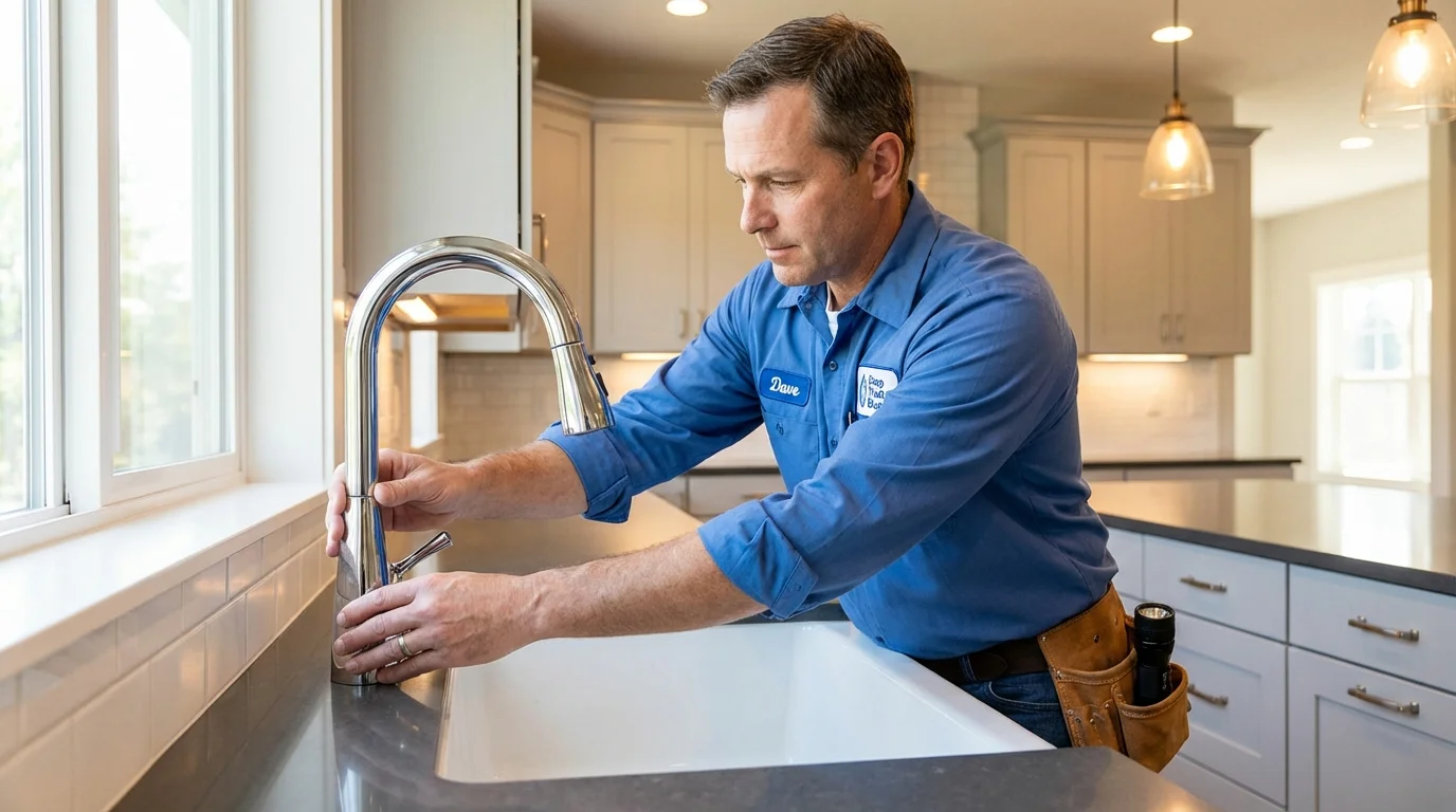 Kitchen faucet installation by Johns Plumbing LLC in Cochranton